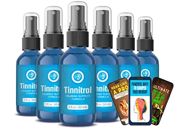 Tinnitrol 6-bottle bundle with spray bottles and bonus guides for hearing support
